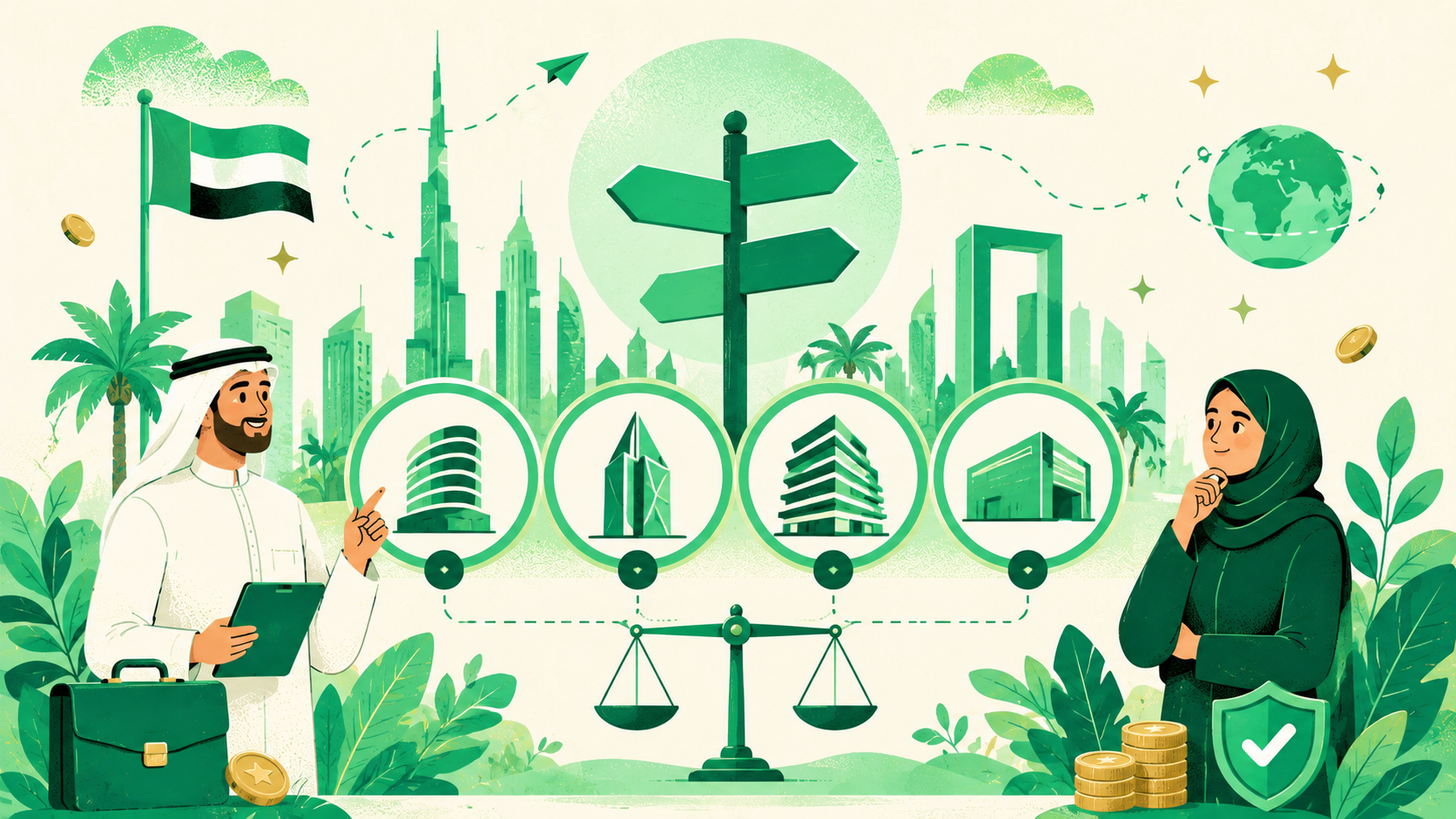 صورة غلاف مقال: المناطق الحرة في الإمارات: ADGM أم DIFC أم DMCC أم IFZA؟
